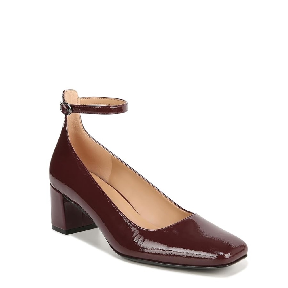 NATURALIZER Karina Ankle Strap Pump - Cabernet Sauvignon Patent Leather